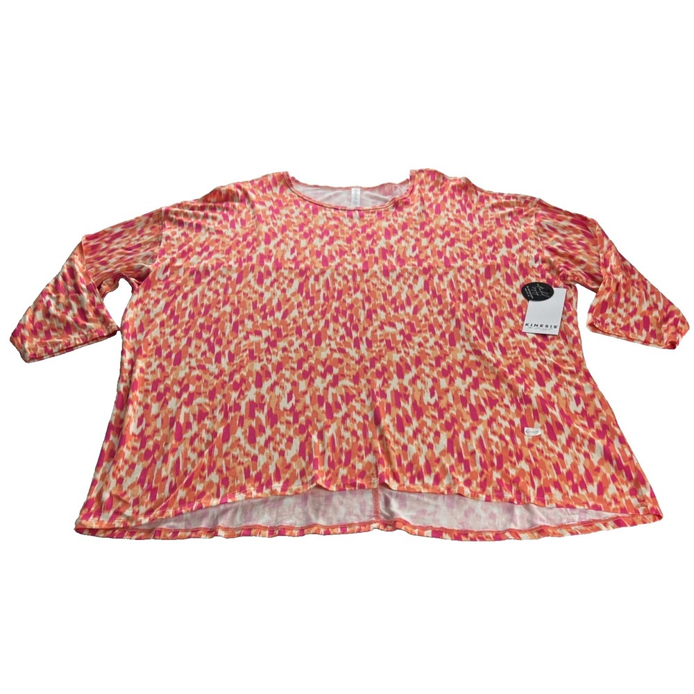 Kinesis Women's Tunic Top Size‎ 2X Plus 3/4 Sleeve Stretch Moisture Move FLAW C5